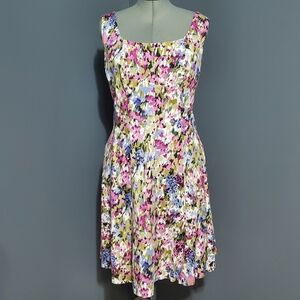 Jones Studio Pink and Purple Scoop Neck Sundress Size 16W
